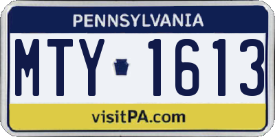 PA license plate MTY1613