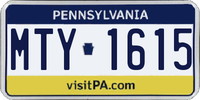 PA license plate MTY1615