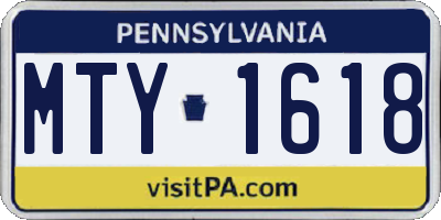 PA license plate MTY1618