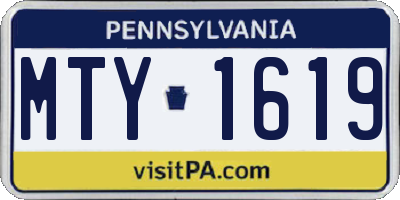 PA license plate MTY1619