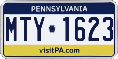 PA license plate MTY1623