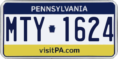 PA license plate MTY1624