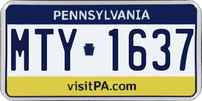 PA license plate MTY1637