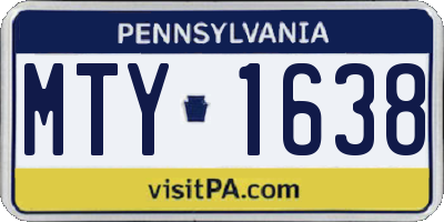 PA license plate MTY1638