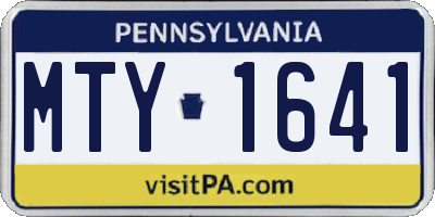 PA license plate MTY1641