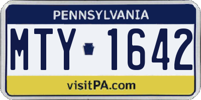 PA license plate MTY1642