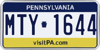 PA license plate MTY1644