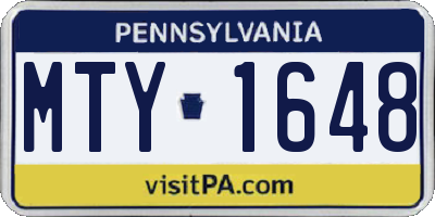 PA license plate MTY1648