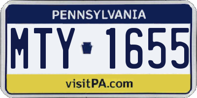 PA license plate MTY1655