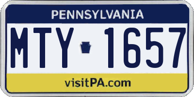 PA license plate MTY1657