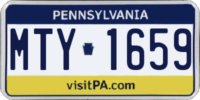 PA license plate MTY1659