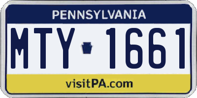 PA license plate MTY1661