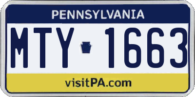 PA license plate MTY1663