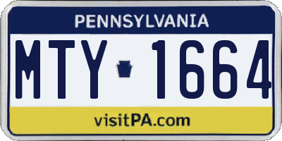 PA license plate MTY1664
