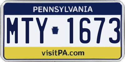 PA license plate MTY1673