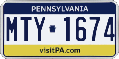 PA license plate MTY1674