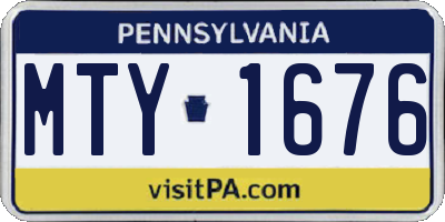 PA license plate MTY1676
