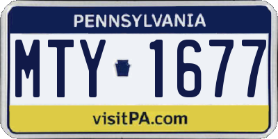 PA license plate MTY1677