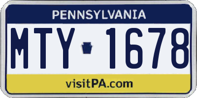 PA license plate MTY1678