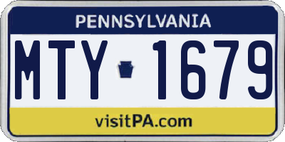 PA license plate MTY1679