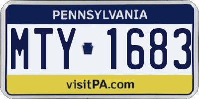 PA license plate MTY1683