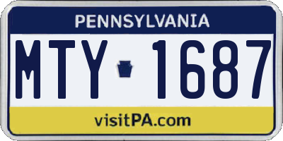 PA license plate MTY1687