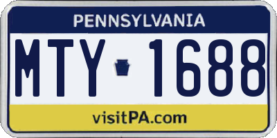 PA license plate MTY1688