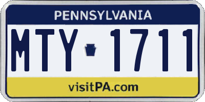 PA license plate MTY1711