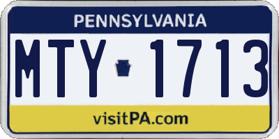 PA license plate MTY1713