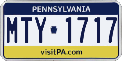 PA license plate MTY1717