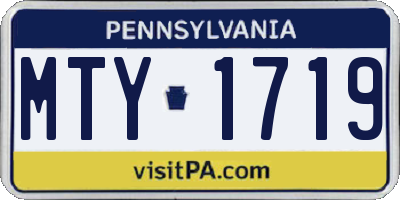 PA license plate MTY1719