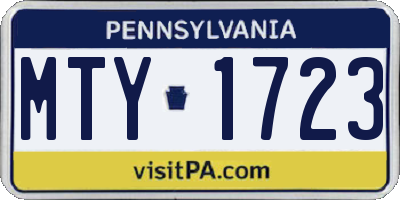 PA license plate MTY1723