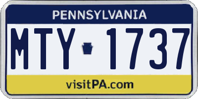 PA license plate MTY1737