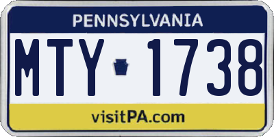PA license plate MTY1738