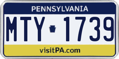 PA license plate MTY1739