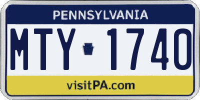 PA license plate MTY1740