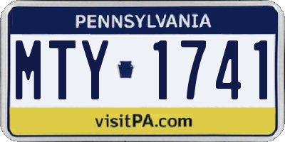 PA license plate MTY1741