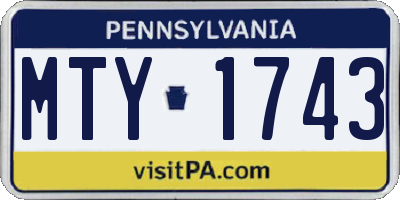 PA license plate MTY1743