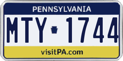 PA license plate MTY1744