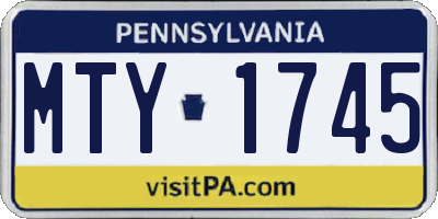 PA license plate MTY1745
