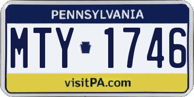PA license plate MTY1746