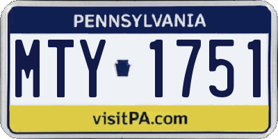 PA license plate MTY1751