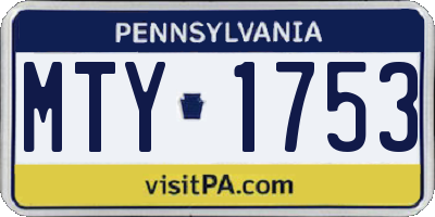 PA license plate MTY1753