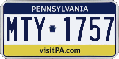 PA license plate MTY1757