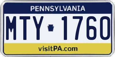 PA license plate MTY1760