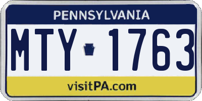 PA license plate MTY1763