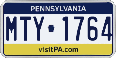 PA license plate MTY1764