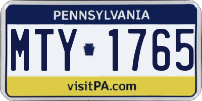 PA license plate MTY1765