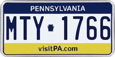 PA license plate MTY1766