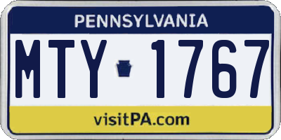 PA license plate MTY1767